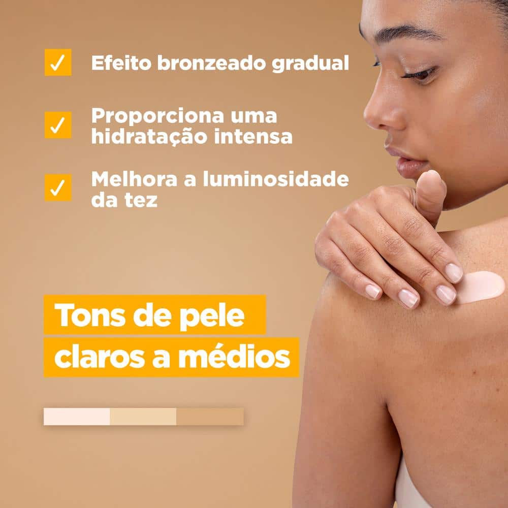 Loção hidratante iluminadora bronzeado gradual