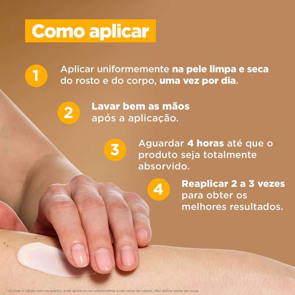 Loção hidratante iluminadora bronzeado gradual