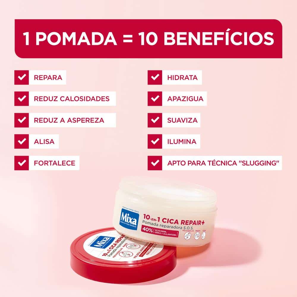 Mixa Pomada Reparadora S.O.S 10-em-1 Cica Repair+ para pele seca ou gretada 150ML