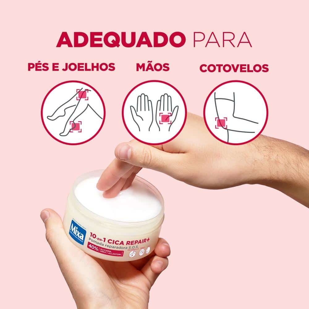Mixa Pomada Reparadora S.O.S 10-em-1 Cica Repair+ para pele seca ou gretada 150ML