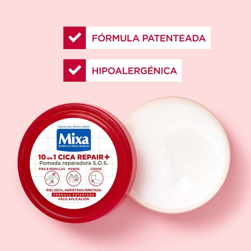 Mixa Pomada Reparadora S.O.S 10-em-1 Cica Repair+ para pele seca ou gretada 150ML